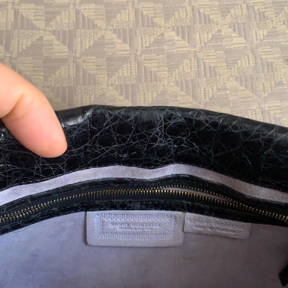 Nancy Gonzalez Black Embossed Leather Clutch - Picture 5 of 15